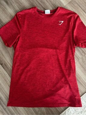 Gymshark Red Heathered Short Sleeve Performance Tee